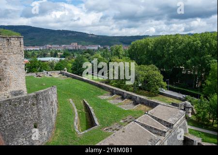 Les vieux remparts de la ville à Pampelune Espagne Banque D'Images