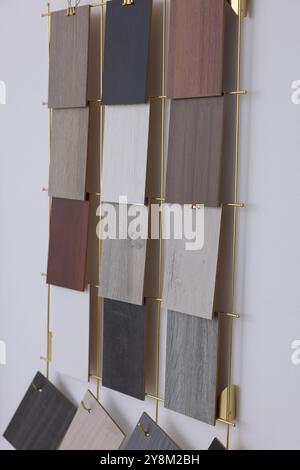 Beaucoup d'échantillons différents de plancher en bois en magasin Banque D'Images