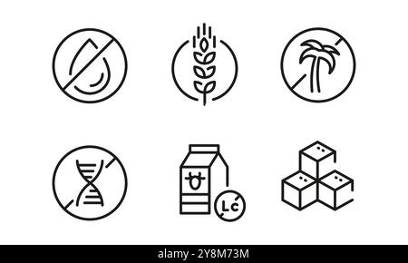 Icônes de nutrition Illustration de Vecteur