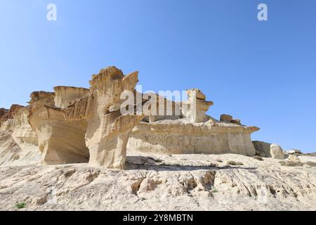 Formes de grès dans la Ciudad Encantada de Bolnuevo, Murcie, Espagne Banque D'Images