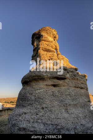 Hoodoo Badlands Alberta Canada écrit sur Stone Park Banque D'Images