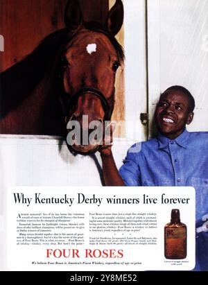 1937 annonce de whisky four Roses - Kentucky Derby Banque D'Images