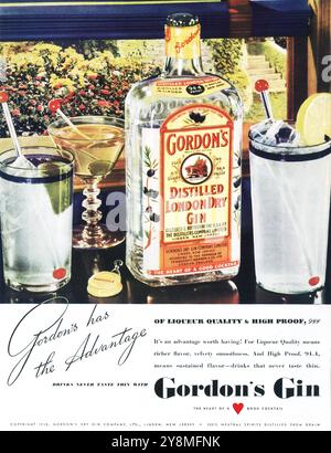 1939 Gordon's London Dry Gin ad Banque D'Images