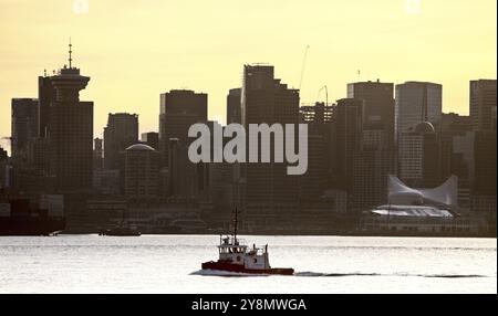 Sur la ville de Vancouver Canada west end City dwntown tug boat Banque D'Images