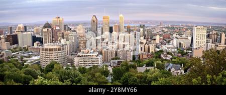 Photo panoramique de la ville de Montréal depuis le mont Royal Banque D'Images