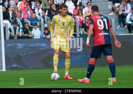 Nicolo Savona (Juventus) en action lors du Juventus FC vs Cagliari Calcio, match de football italien Serie A à Turin, Italie, 06 octobre 2024 Banque D'Images