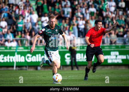 Ferrol, Espagne. Le Racing Club Ferrol remporte la promotion en Hypermotion League. Carlos Vicente pendant le match Banque D'Images