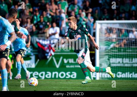 Ferrol, Espagne. Le Racing Club Ferrol remporte la promotion en Hypermotion League. Fran Manzanara pendant le match Banque D'Images