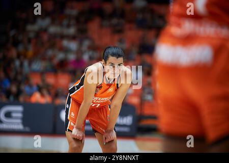 Leticia Romero de Valencia basket lors de la Liga Femenina Endesa saison régulière Round 1 le 6 octobre 2024 au Pabellon Fuente de San Luis à Valence, Espagne. (Photo de Vicente Vidal Fernandez/Sipa USA) crédit : Sipa USA/Alamy Live News Banque D'Images