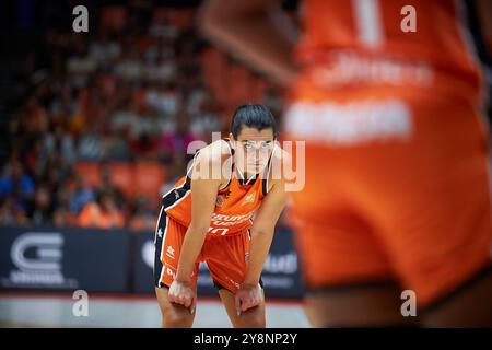 Leticia Romero de Valencia basket lors de la Liga Femenina Endesa saison régulière Round 1 le 6 octobre 2024 au Pabellon Fuente de San Luis à Valence, Espagne. (Photo de Vicente Vidal Fernandez/Sipa USA) crédit : Sipa USA/Alamy Live News Banque D'Images