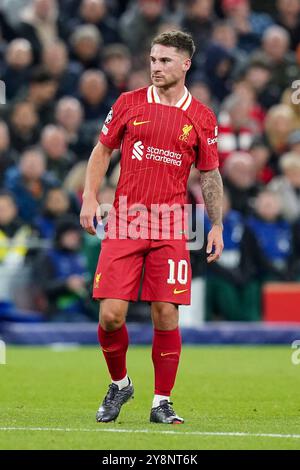 Liverpool, Royaume-Uni. 02 octobre 2024. Milieu de terrain de Liverpool Alexis Mac Allister (10 ans) lors du match Liverpool FC contre Bologne FC UEFA Champions League Round 1 à Anfield, Liverpool, Angleterre, Royaume-Uni le 2 octobre 2024 Credit : Every second Media/Alamy Live News Banque D'Images