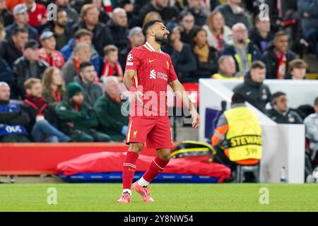 Liverpool, Royaume-Uni. 02 octobre 2024. L'attaquant de Liverpool Mohamed Salah (11 ans) lors du match Liverpool FC contre Bologne FC UEFA Champions League Round 1 à Anfield, Liverpool, Angleterre, Royaume-Uni le 2 octobre 2024 Credit : Every second Media/Alamy Live News Banque D'Images