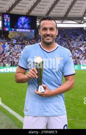 Roma, Italie. 06 octobre 2024. Pedro du Lazio lors du match de football Serie A Enilive entre le SS Lazio et Empoli au stade olympique de Rome, Italie - dimanche 06 octobre 2024. Sport - Football. (Photo de Fabrizio Corradetti/LaPresse) crédit : LaPresse/Alamy Live News Banque D'Images