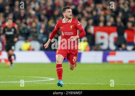 Liverpool, Royaume-Uni. 02 octobre 2024. Le défenseur de Liverpool Andrew Robertson (26) lors du match Liverpool FC contre Bologne FC UEFA Champions League Round 1 à Anfield, Liverpool, Angleterre, Royaume-Uni le 2 octobre 2024 Credit : Every second Media/Alamy Live News Banque D'Images