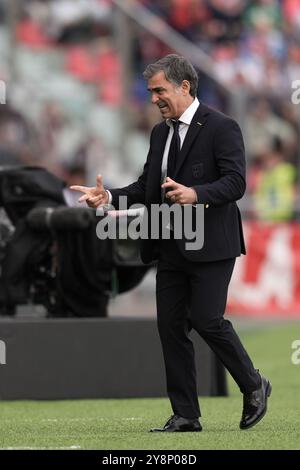 Bologne, Italie. 06 octobre 2024. Fabio Pecchia réagit lors du match Serie A Enilive 2024/2025 entre Bologne et Parme - Serie A Enilive au stade Renato Dall'Ara - Sport, Football - Bologne, Italie - dimanche 6 octobre 2024 (photo Massimo Paolone/LaPresse) crédit : LaPresse/Alamy Live News Banque D'Images