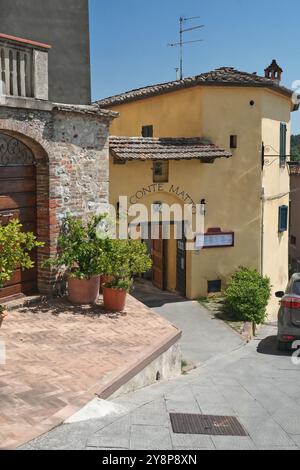 Restaurant Conte Matto à Trequanda, Italie Banque D'Images