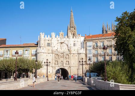 Arche de Santa Maria in Burgos City, Way of préparJames, Burgos, Espagne Banque D'Images