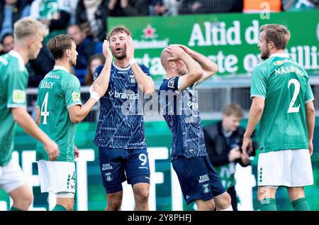 Viborg, Danemark. 06 octobre 2024. Patrick Mortensen d'AGF est agacé dans le match de Superliga entre Viborg FF et AGF à Energi Viborg Arena, dimanche 6 octobre 2024. (Photo : Henning Bagger/Ritzau Scanpix) crédit : Ritzau/Alamy Live News Banque D'Images