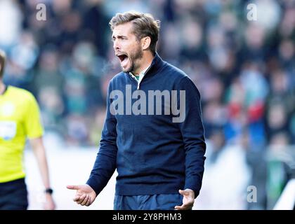 Viborg, Danemark. 06 octobre 2024. Jakob Poulsen, entraîneur de Viborg, dans le match de Superliga entre Viborg FF et AGF à l'Energi Viborg Arena, dimanche 6 octobre 2024. (Photo : Henning Bagger/Ritzau Scanpix) crédit : Ritzau/Alamy Live News Banque D'Images