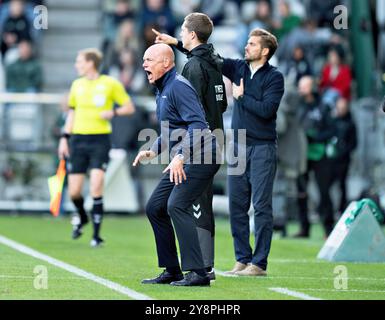 Viborg, Danemark. 06 octobre 2024. L'entraîneur-chef de l'AGF, Uwe Rösler, dans le match de Superliga entre Viborg FF et AGF à l'Energi Viborg Arena, dimanche 6 octobre 2024. (Photo : Henning Bagger/Ritzau Scanpix) crédit : Ritzau/Alamy Live News Banque D'Images