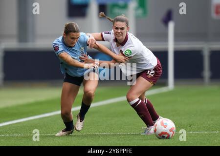 Manchester, Royaume-Uni. 06 octobre 2024. Manchester City Women v West Ham Utd Women. La Super League féminine. 6 octobre 2024 joie Stadium Manchester MANCHESTER ANGLETERRE -6 octobre action lors du match de Super League féminin entre Manchester City et Everton au joie Stadium le 6 octobre 2024 à Manchester Angleterre. Crédit : ALAN EDWARDS/Alamy Live News Banque D'Images