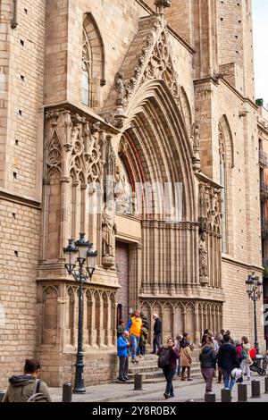 Basílica de Santa Maria del Mar, El Born, Barcelone, Catalogne, Espagne. Banque D'Images