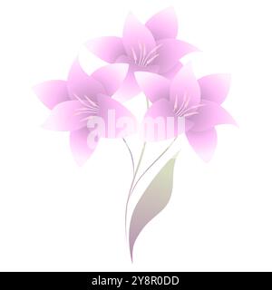 Un bouquet de lis roses. Illustration de Vecteur