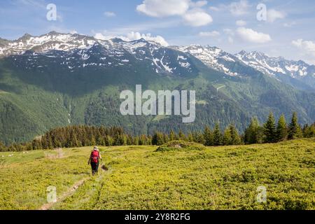 Lac Noir près de Montsapey village dans la vallée de la Maurienne, Aiguebelle, Savoie, Rhône-Alpes, France Banque D'Images