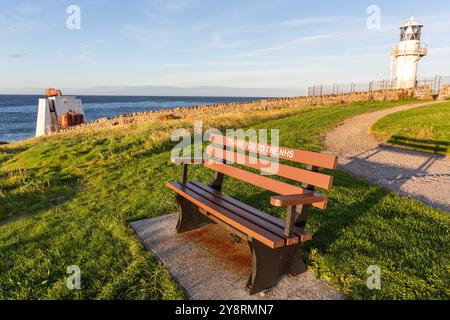 Lighthouse and Foghorn, Kinnaird Head Lighthouses, Fraserburgh, Aberdeenshire, Écosse, ROYAUME-UNI Banque D'Images