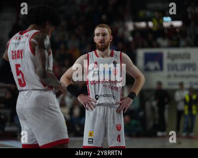 Varèse, Ita. 06 octobre 2024. Niccolò Mannion Openjobmetis Varese lors du match de championnat LBA Italie opposant Openjobmetis Varese à Bertram Derthona Tortona, à Varèse, Italie, le 5 octobre 2024 (photo de Fabio Averna/Sipa USA) crédit : Sipa USA/Alamy Live News Banque D'Images