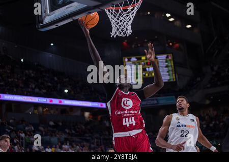 Madrid, Espagne. 11 août 2022. Jilson Bango lors de la victoire du Real Madrid sur Casademont Saragosse 101 - 95 en Liga Endesa 2024/25 match de saison régulière (jour 2) au Wizink Center. (Photo de Juan Carlos García Mate/Pacific Press) crédit : Pacific Press Media production Corp./Alamy Live News Banque D'Images