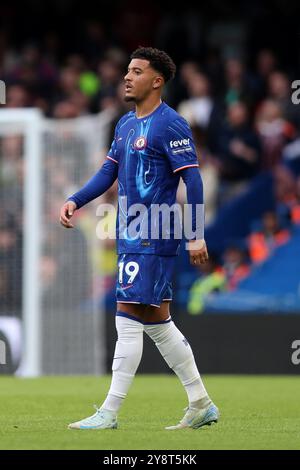 Londres, Royaume-Uni. 06 octobre 2024. Jadon Sancho de Chelsea lors du match de premier League anglais Chelsea FC contre Nottingham Forest FC à Stamford Bridge, Londres, Angleterre, Royaume-Uni le 6 octobre 2024 Credit : Every second Media/Alamy Live News Banque D'Images