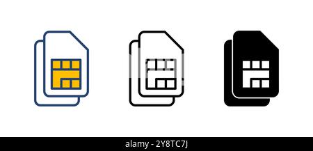 Vecteur d'icône de carte SIM. vecteur d'icône de double carte sim Illustration de Vecteur