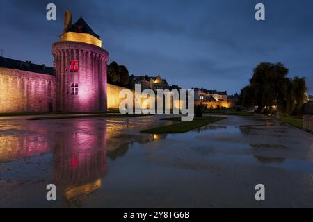 Rempart et jardins du jardin des remparts, vannes, Bretagne, France, Europe Banque D'Images