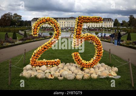 25e anniversaire de l'exposition de citrouilles, citrouilles, derrière la Residenzschloss, Bluehendes Barock, Ludwigsburg, Bade-Wuertemberg, Allemagne, Europe Banque D'Images