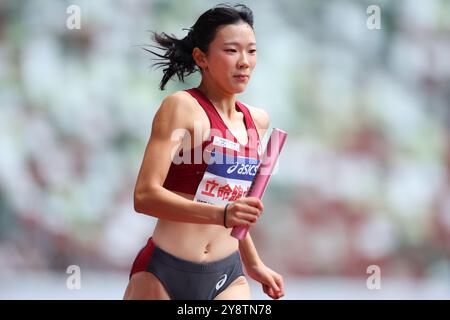 Tokyo, Japon. 6 octobre 2024. Ami Yamamoto Athletics : la 108e finale de relais 4x400m des Championnats nationaux d'athlétisme féminin au stade national de Tokyo, Japon . Crédit : Yohei Osada/AFLO SPORT/Alamy Live News Banque D'Images