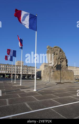 Mémorial de guerre. Place General de Gaulle, le Havre, Seine-maritime Department, Normandie, France, Europe Banque D'Images