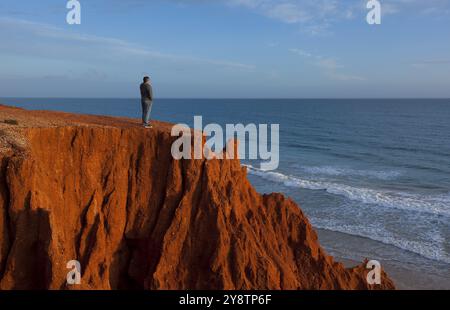 Plage d'Alfamar, Quarteira, Algarve, Portugal, Europe Banque D'Images