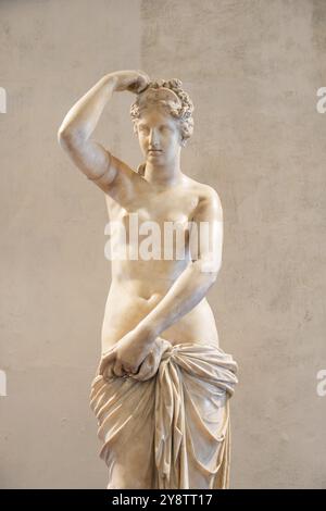 Florence, Italie, vers juin 2021 : Statue de Vénus, copie romaine de la sculture grecque antique, IVe siècle av. J.-C., Europe Banque D'Images