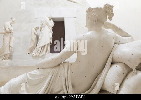 Possagno, Italie, juin 2022 : Pauline Borghese Bonaparte Vénus victorieuse par Antonio Canova, 1805, Europe Banque D'Images