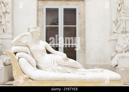 Possagno, Italie, juin 2022 : Pauline Borghese Bonaparte Vénus victorieuse par Antonio Canova, 1805, Europe Banque D'Images