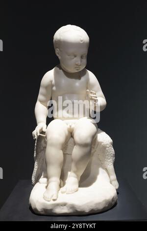 Bassano del Grappa, Italie, 22 décembre 2023. L'enfant Saint Jean le Baptis, par le sculpteur Antonio Canova, 1822, marbre, Europe Banque D'Images