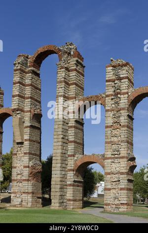 Miracles aqueduc, Merida, Badajoz, Estrémadure, Espagne, Europe Banque D'Images