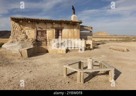 Refuge dans les Bardenas Reales, Navarre, Espagne, Europe Banque D'Images