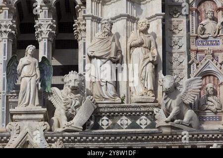 Détail de la cathédrale de Sienne, Toscane, Italie, Europe Banque D'Images