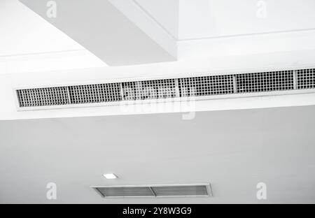 Système de ventilation et de circulation d'air. Unités de traitement de l'air sur les murs de plafond pour un refroidissement efficace. Ventilation du bâtiment. Unités de traitement de l'air et climatisation Banque D'Images