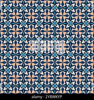 Vecteur de motif en céramique Talavera. Motif sans couture en mosaïque Illustration de Vecteur