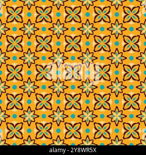 Motif de carreaux de céramique méditerranéens. vecteur de motif de tuile talavera Illustration de Vecteur