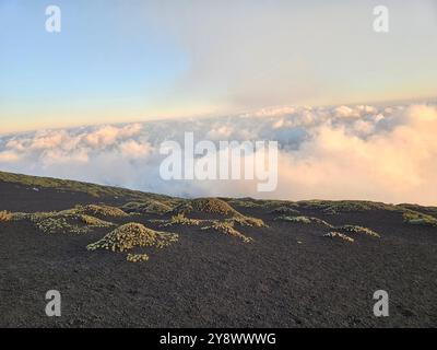 Visite du volcan sur l'Etna en Sicile, Italie Banque D'Images