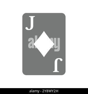 Icône de vecteur Jack of Diamonds. Symbole de carte à jouer joker en forme de diamant. Illustration de Vecteur